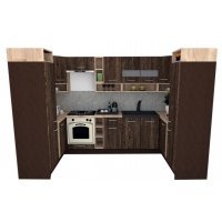 Bucatarie de Colt COSSY NEW 170-320-170, Wenge / Decor 7648
